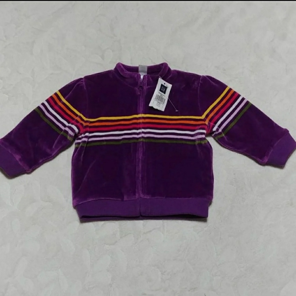NEW! Baby Gap plush sweatshirt zip front 6-12M